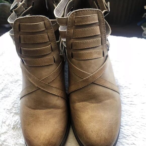 Womens ETC Ankle Boots Booties Shoes Tan - Picture 7 of 12